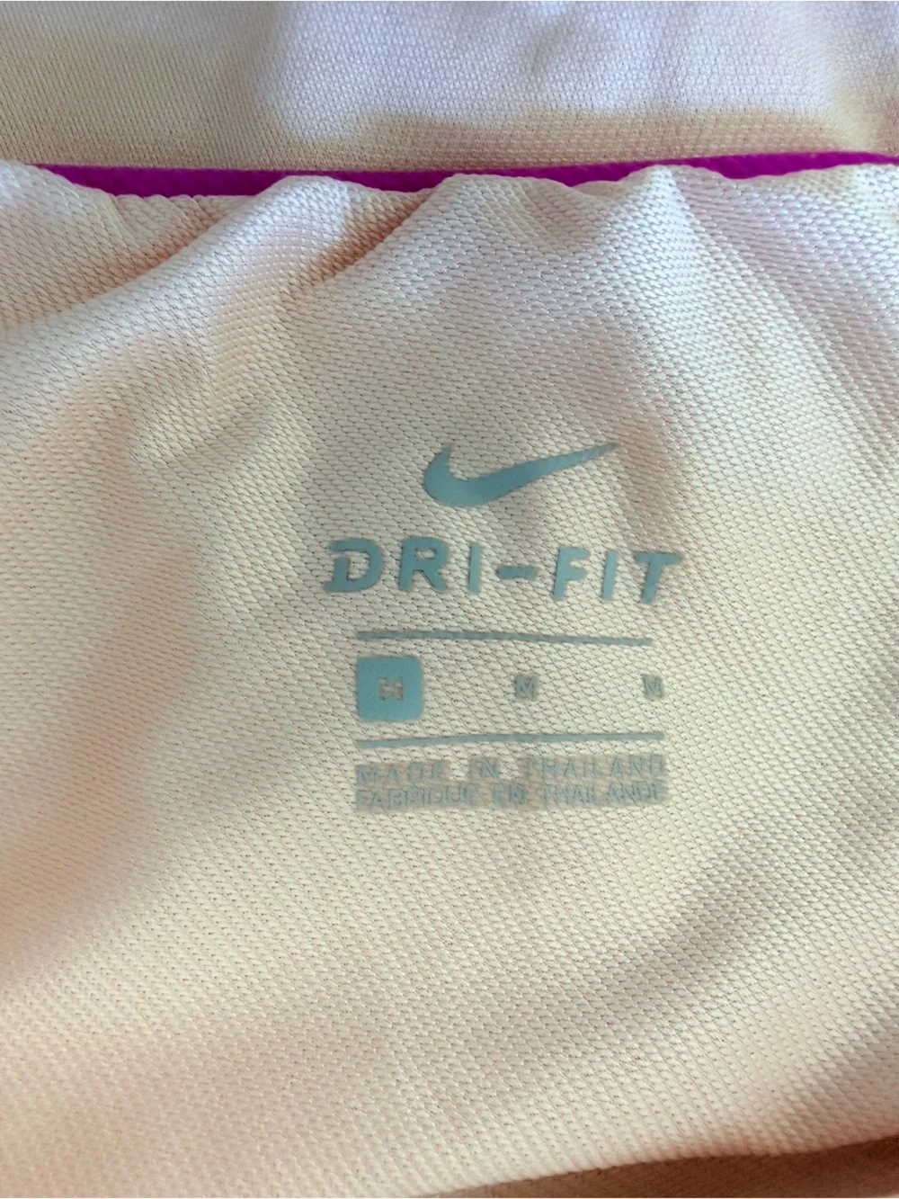 Nike Women’s Dri-Fit Peach Athletic Shorts with Pink Branded Waistband